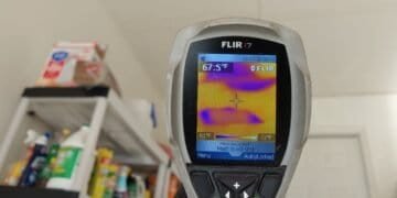 What are the advantages of using a professional-grade moisture meter for home inspectors dealing with mold?